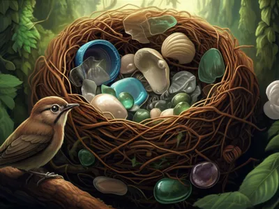 Illustration bowerbird