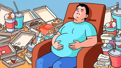 Illustration overeating