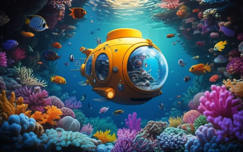 Illustration visuelle du mot « submersible » - Sous-marin de poche