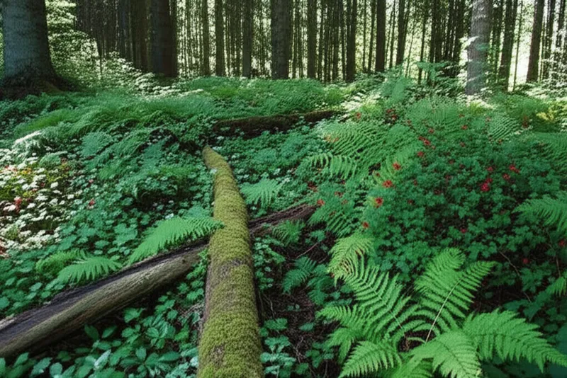 Illustration visuelle du mot « undergrowth » - Sous-bois, sous-bois