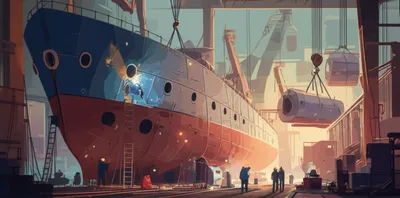 Illustration shipbuilding