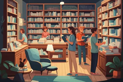 Illustration bookshop - Image 1