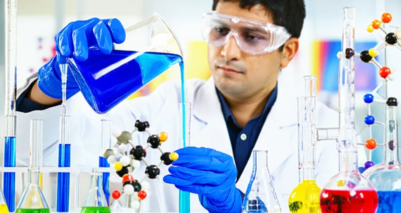 Visual illustration for the word "chemist" - A person who specializes in the science of chemistry, especially at a professional level.