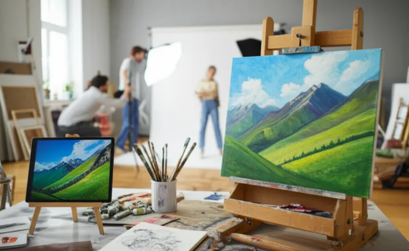 单词"pictures"的视觉插图 - 照片，图画。
