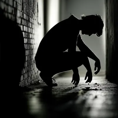 Illustration crouching - Image 1