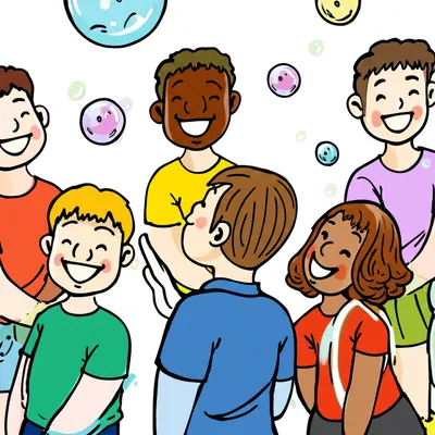 Illustration giggling - Image 1