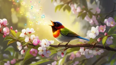 Визуальная иллюстрация слова «songbirds» - Певчие птицы