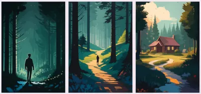 Illustration triptyque