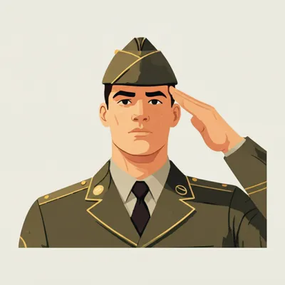 Illustration saluting - Image 1