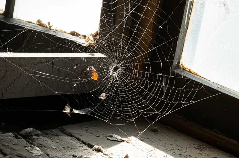 "cobweb" शब्द का दृश्य चित्रण - मकड़ी का जाला