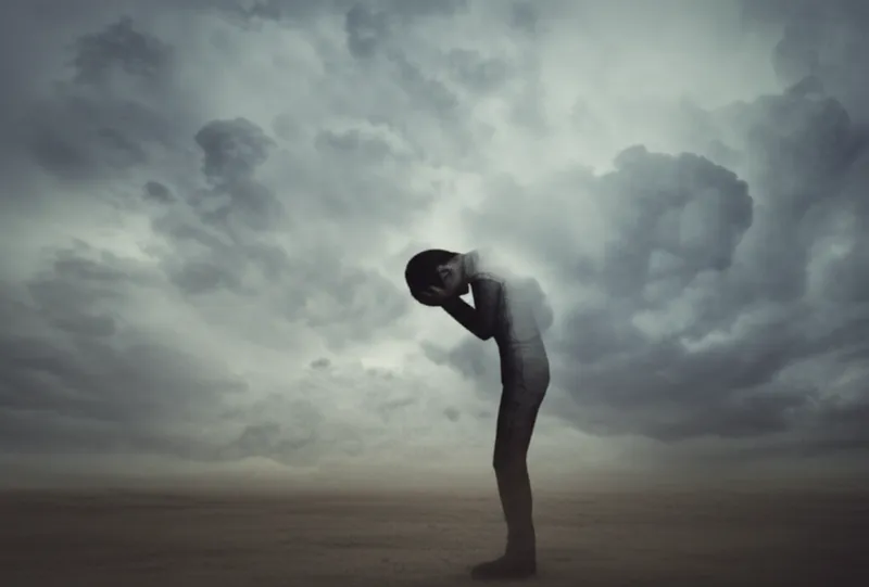 Visual illustration of wo: Great sadness or distress; a misfortune causing such sadness. - Image 1