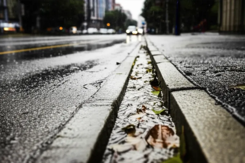 Ilustración visual de la palabra "gutter" - Canaleta, cuneta