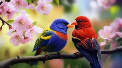 Illustration lovebirds - Image 1