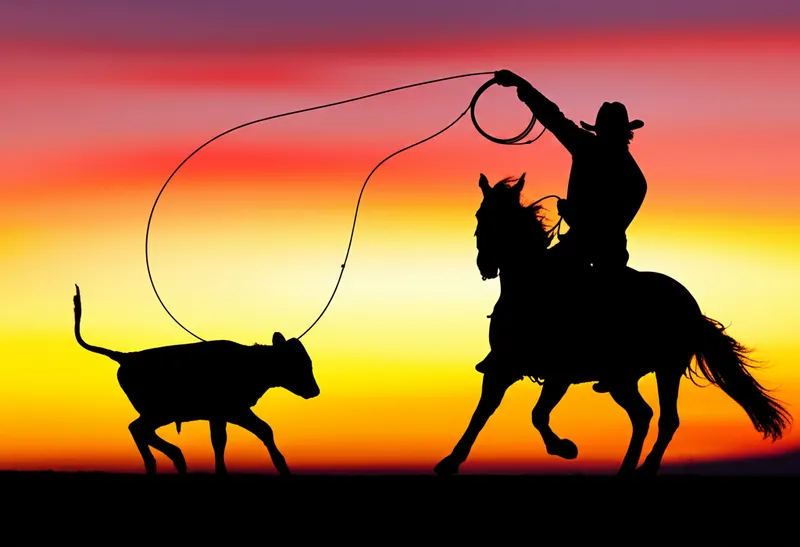 Ilustración visual de la palabra "lassoed" - Atrapado con un lazo