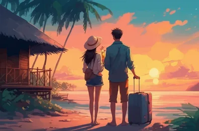 Illustration honeymoon - Image 1