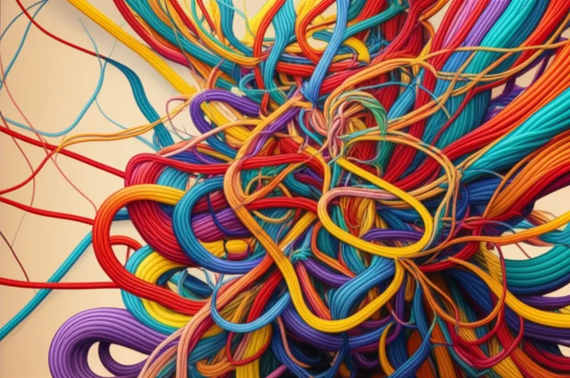 Ilustración visual de la palabra "entangling" - Enredar, enmarañar