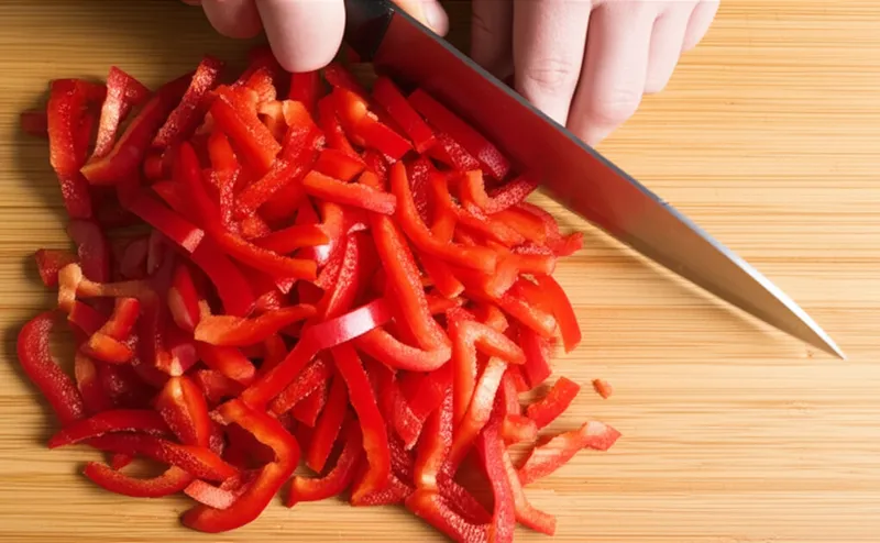 Visuelle Darstellung für das Wort „chopped" - Hackte, zerkleinerte