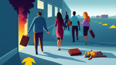 Illustration evacuating