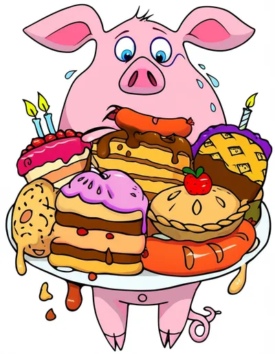 Illustration glutton - Image 1