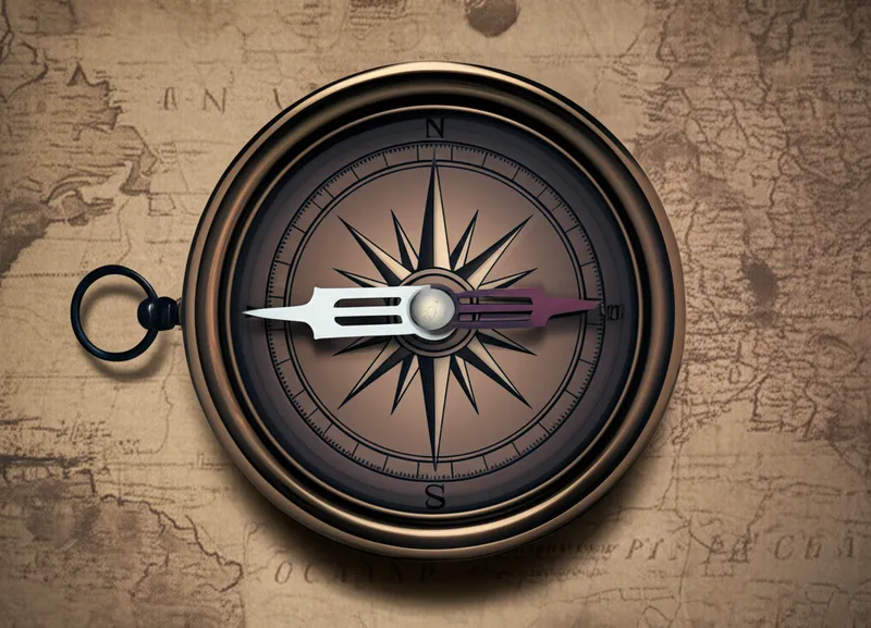 Illustration visuelle du mot « compass » - Boussole