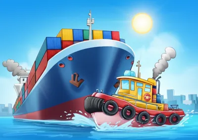 Illustration tugboat