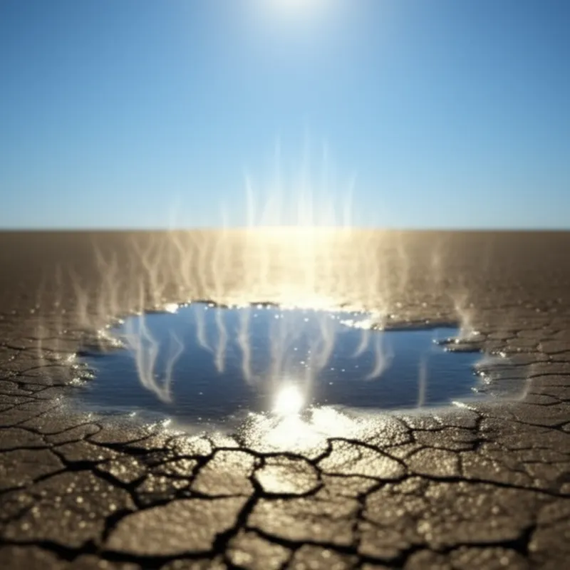 单词"evaporates"的视觉插图 - 蒸发，挥发
