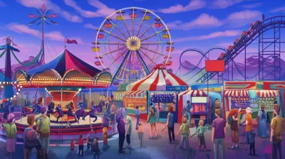 Illustration funfair - Image 1