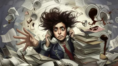 Illustration harried