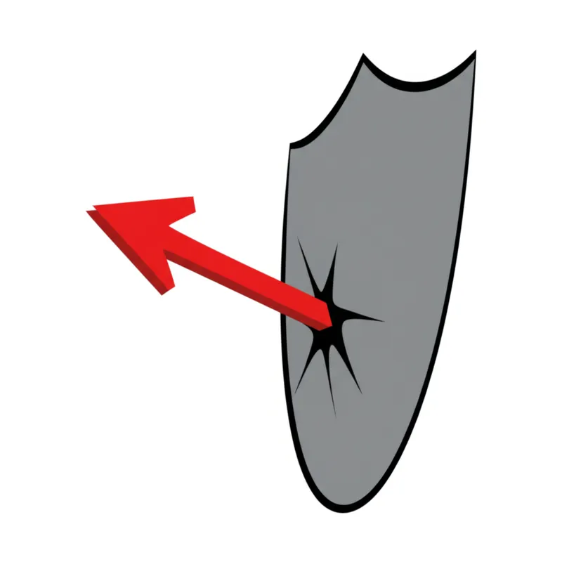 Visuelle Darstellung für das Wort „offensive" - Angriff, Attacke