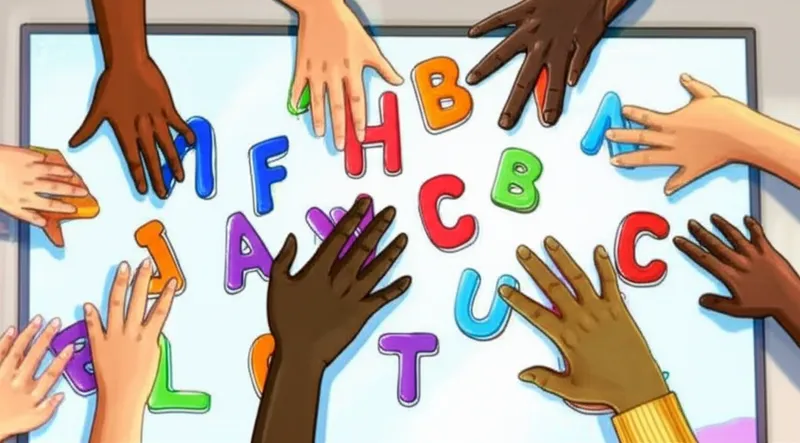 Ilustración visual de la palabra "alphabet" - Alfabeto