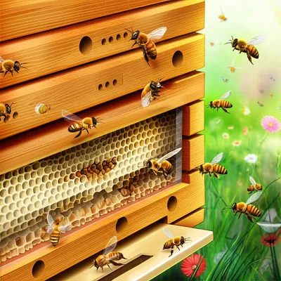 Illustration beehives - Image 1