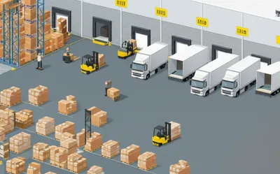 Illustration warehouses