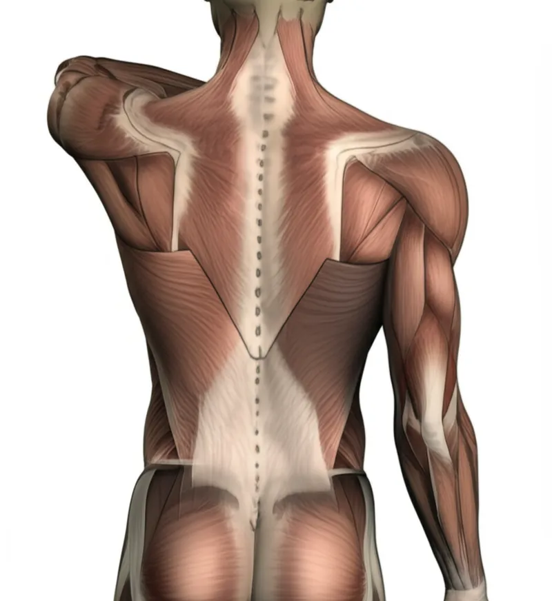 单词"latissimus"的视觉插图 - 背阔肌
