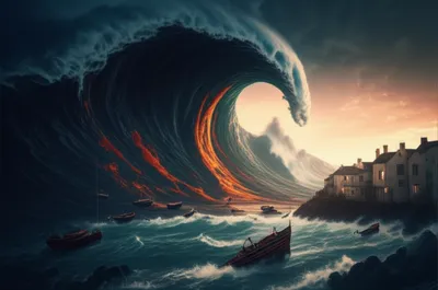 Illustration tsunami
