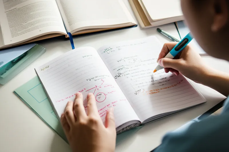 单词"study"的视觉插图 - 复习，温习
