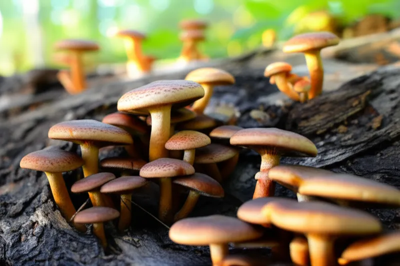 Ilustración visual de la palabra "mushrooms" - Hongos