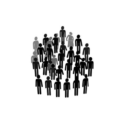 Visual illustration for the word "people" - Used as plural of person; a body of human beings considered generally or collectively; a group of two or more persons.