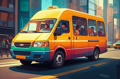 Illustration minibuses - Image 1