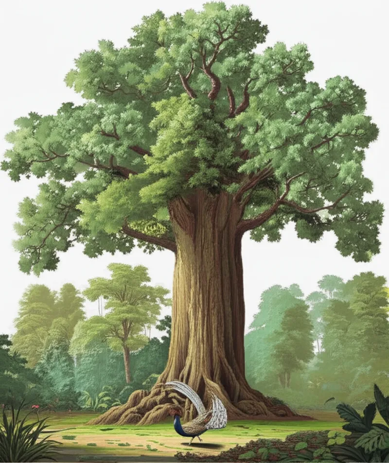 Visual illustration of dao: Dracontomelon dao; a large tree of the family Anacardiaceae; the argus pheasant tree. - Image 2