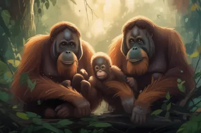 Illustration orangs - Image 1