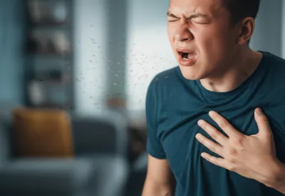 Illustration coughing