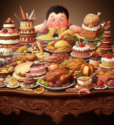 Illustration glutton