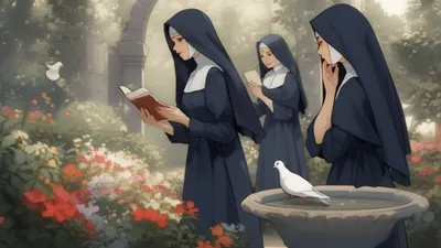 Illustration nuns - Image 1