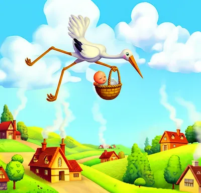 Illustration stork - Image 1
