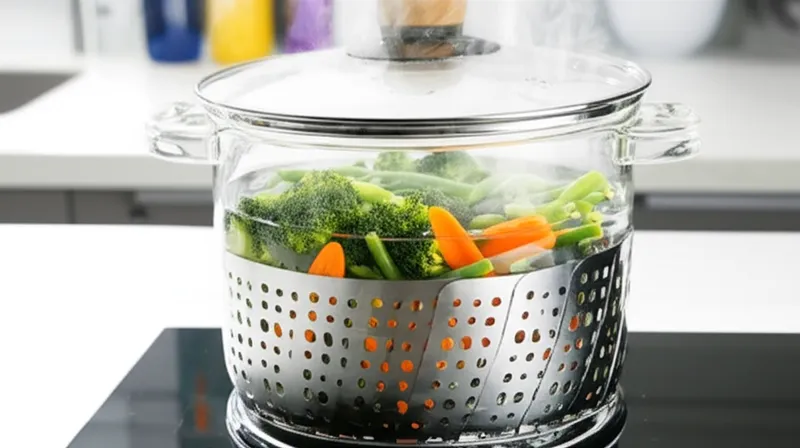 Ilustración visual de la palabra "steamed" - Cocer al vapor