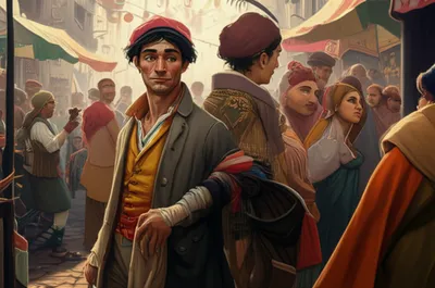 Illustration jostling - Image 1