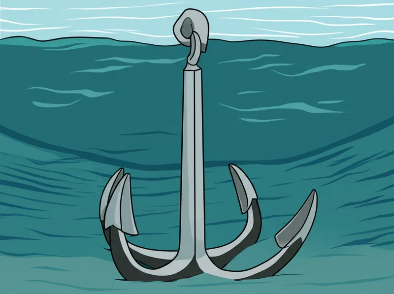 「anchor」の視覚的なイラスト - 錨