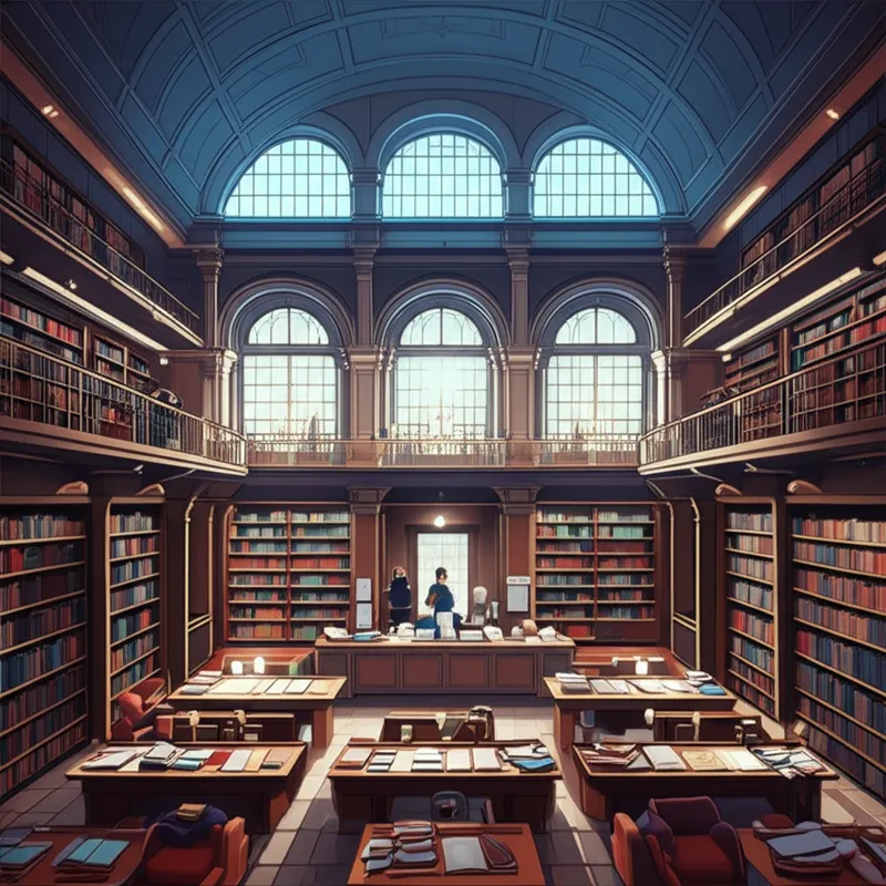 Illustration visuelle du mot « library » - Bibliothèque