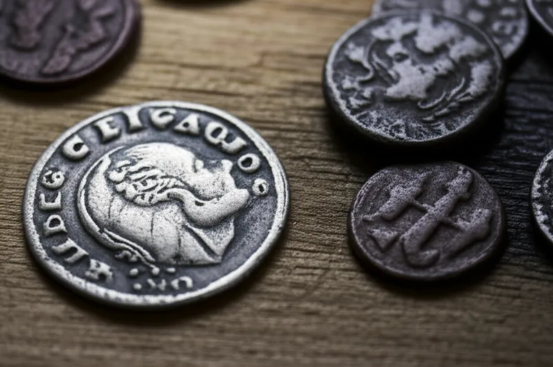 Illustration visuelle du mot « blank » - Blanc, une petite pièce de monnaie française