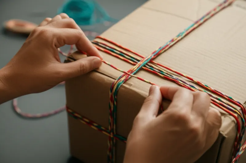 Illustration visuelle de cording: Lier avec des cordes, ficeler - Image 1